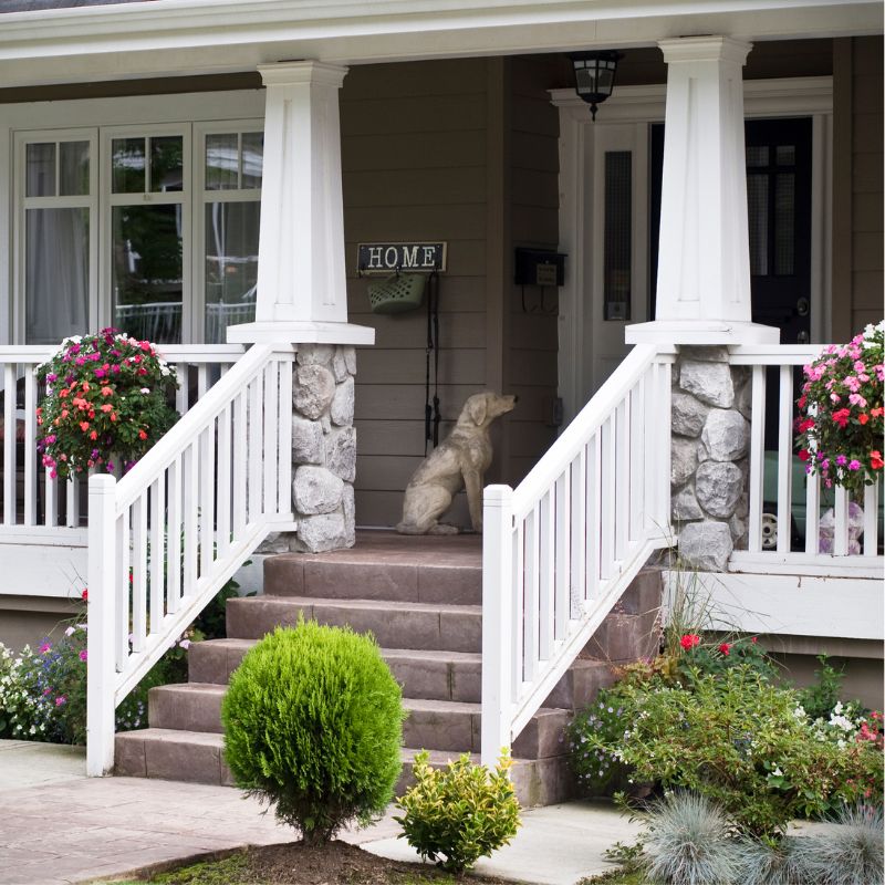 home in bellevue wa, font steps leading to house